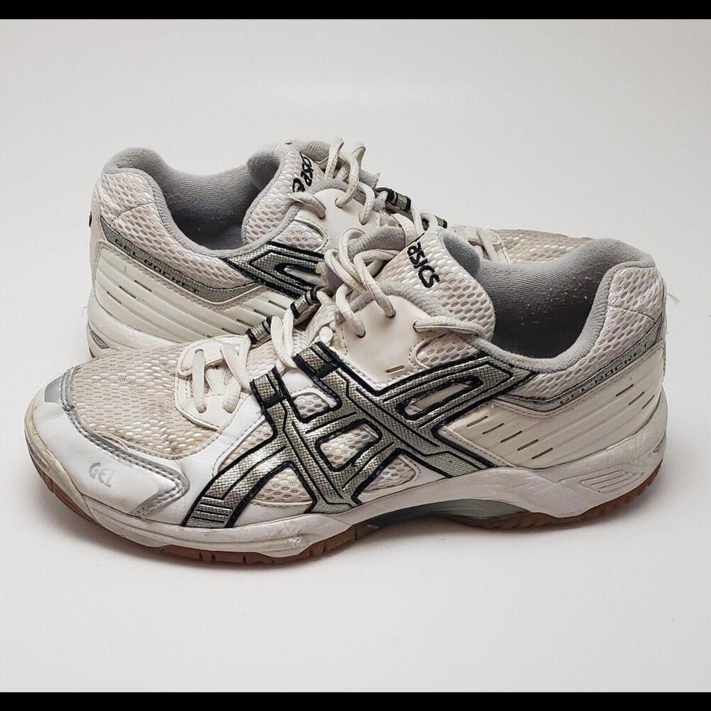 Womens Asics Volleyball Gel-Rocket Lace‎ Up Lightweight White Shoes Size 8.5
